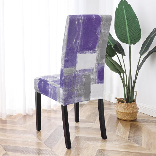 Purple Polyester-Spandex Chair Covers (6 Pack) 2