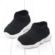UTTOASFAY Peuterschoenen Peuter Baby Meisjes Jongens Casual Schoenen Vliegende Geweven Peuterschoenen Zwart 15-18 Maanden