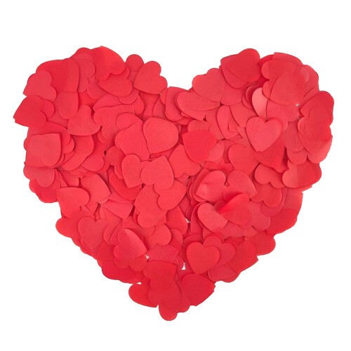 Resturi de confetti roșii în formă de inimă 50g 1