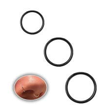 Acél orrkarika, septum kattogó és csuklós szegmens gyűrű ajak-/fülpiercinghez – 18G, 6–10 mm belső átmérő (3 db-os, fekete)