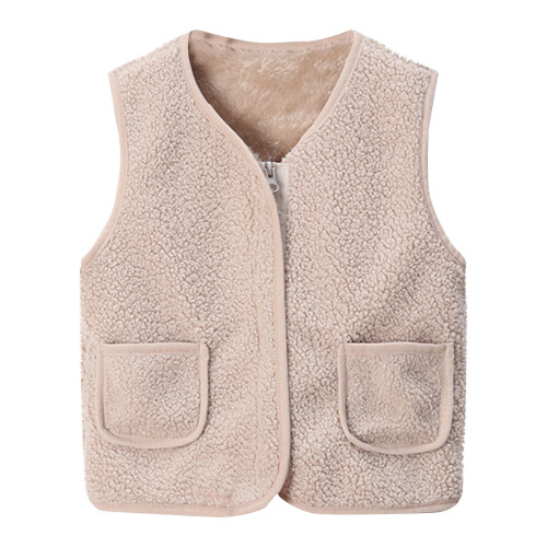 Παιδικό γιλέκο Sherpa Fleece με τσέπες, ζεστό αμάνικο παλτό για 12 μήνες-12 ετών, αγόρια, 1