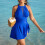 Μαγιό για γυναίκες Plus Size, Σετ μαγιό με φούστα σε στυλ μεγάλης συντηρητικής 6