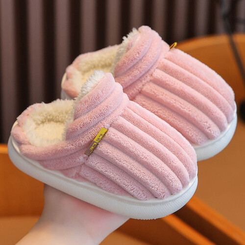 Παντόφλες για νήπια για κορίτσια, βελούδινη & αντιολισθητική σόλα TPR, μαλακό 1