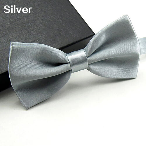 Men Solid Color Bowtie Necktie Tuxedo Wedding Party Adjustable 2