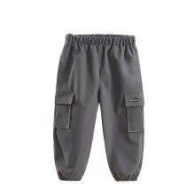 Fashion Toddler Boys Cargo Pants Casual Full Length Pants Elastic Cuffs Pants Trousers For 6 Months-5 Years,Gray