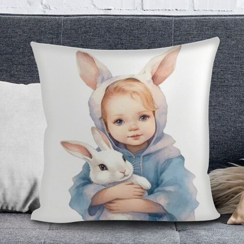 Taie d'oreiller à dessin de Pâques 45 x 45 cm en polyester 2