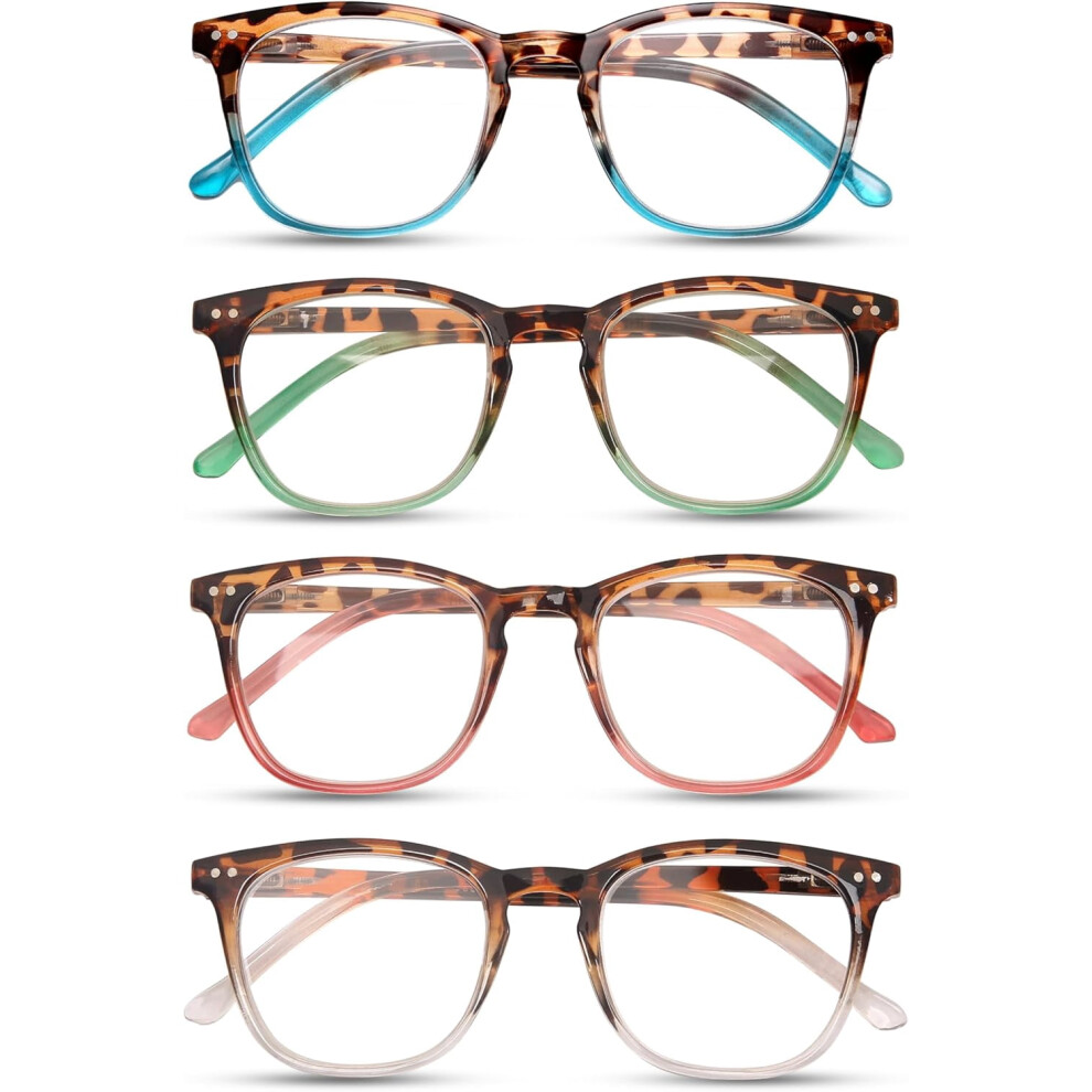 Blue/Light Reading Glasses For Women, Readers For Women, Fashion Pattern Print Computer Eyeglasses, Cheaters