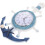 Horloge murale en bois en forme de bateau avec surface miroir 4