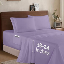 Microfiber Sheet Set King Lavender 4-Pc