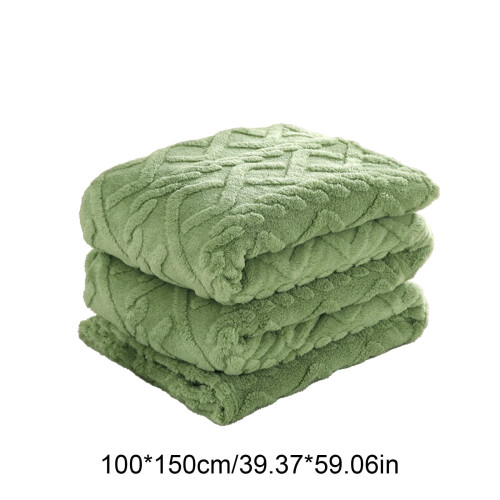 Fuzzy Throw Blanket Green 59x39in 2