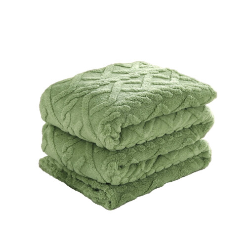 Fuzzy Throw Blanket Green 59x39in 1