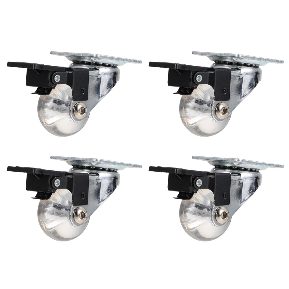 4 Pcs Universal Noiseless Swivel Caster Wheels With Brake, Heavy Duty Swivel Casters For Furniture, Cart, Chair 9557311734908