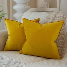 Housses de coussin carrées en velours 40 x 40 cm, couleur unie, lot de 2