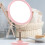 Round Double-Sided Desktop Makeup Mirror Pink 3