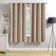 2-Pack Blackout Velvet Curtains, Thermal Insulated, Soundproof, Camel Beige, Grommet Top, 52x63 Inch, Compatible with Standard Rods