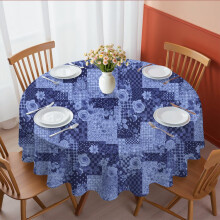 Pioneer Flower Floral Print Pattern Round Tablecloth 60 X 60 Inch, Wrinkle Resistant Wipeable Table Cloth for Kitchen Dining Picnic Patio Party