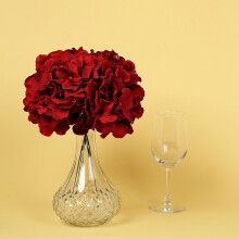 10 tĂŞtes de fleurs d'hortensia artificielles couleur vin