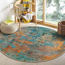 Abstract round rug washable 4 feet