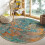 Abstract round rug washable 4 feet 1
