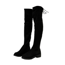 Botas peludas para mujer, largas, con punta redonda, cremallera, tacón descubierto, botas por encima de la rodilla para adolescentes. Talla US: 9.5