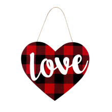 Valentine's Day Wooden Hanging Door Sign – Welcome Decor for Indoor/Outdoor Use, Compatible with Front Door