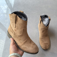 Chelsea-Stiefeletten aus Wildleder für Damen – lässige Stiefeletten mit niedrigem Blockabsatz