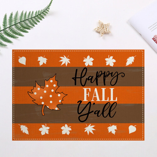 Herfst placemats met oranje pompoendesign (4 stuks) 2