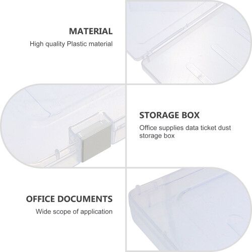 Document File Plastic Storage Box 1Pcs 9.5X6.7X0.8in 2