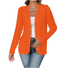 Cardigangensere til dame, overdimensjonerte ensfargede langermede, casual topper, bluse med lomme, cardigan, størrelse S-5XL
