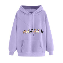 Felpa con cappuccio viola da donna a maniche lunghe con coulisse, nuovo modello alla moda, regalo di San Valentino per lei
