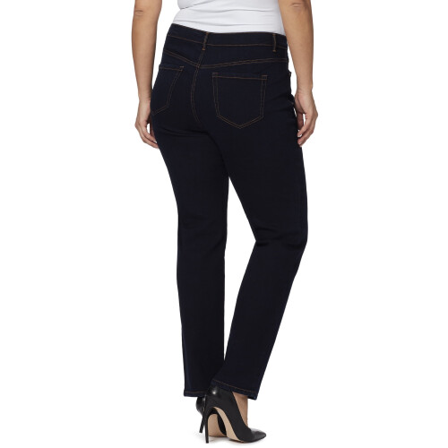 Calça jeans reta Amanda de cintura alta para mulheres e tamanhos plus size, comprimento regular de 30 polegadas (76 cm), comprimento da perna curto 1
