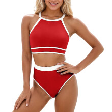 Bescheiden badpakken voor dames, tweedelige sets, tankini's, bikini's voor de zomer en lente, perfect voor strand en zwembadfeestjes.