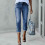Rette benbukser til dame Capri Jeans Stretchy Denim Blå 2