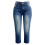 Rette benbukser til dame Capri Jeans Stretchy Denim Blå 4