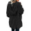 Γυναικεία ζακέτα με κουμπιά, oversized, βαμβακερή, μακριά μανίκια, σε μαύρο χρώμα. 2