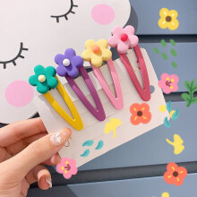 6 pinzas metálicas para el cabello con forma de flor para niñas, bebés y mujeres, colores surtidos, fáciles de usar a diario.