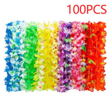 PRETXORVE100PC Kolorowe girlandy na letnie imprezy plażowe i basenowe w stylu hawajskim, w mieszanych, losowych kolorach