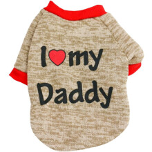 Pet Clothes, Winter Dog Sweater I Love My Mom/Dad Dog Sweatshirt Outfit Warm Dog Costume for Puppy Small Dogs