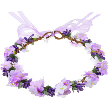TOYMYTOY Serre-tête fée Couronne de fleurs Tissu violet 1 pièce Accessoire de tête ajustable