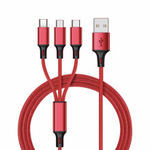 Corda Luchtaire Fón Póca Feidhm Uilíoch 3in1 le Muirearú Tapa USB, Luchtairí Fóin le haghaidh Android, Cineál C, Muirearú Tapa