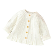 Effen cardigan voor meisjes, schattige gebreide top met knoopjes, zacht en comfortabel, lente/herfst bovenkleding voor kinderen van 3-24 maanden