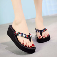 Itsun Platform Sandaler Dame Kile, Dame Kile Flip Flops Med Svangstøtte, Pude, Blød Gummi Mellemsål Platform Thong Sandaler Med Gummisål