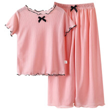 Conjunto de ropa infantil Ediodpoh para niñas de 1 a 8 años, conjunto casual de verano rosa con top de manga con volantes y pantalones –