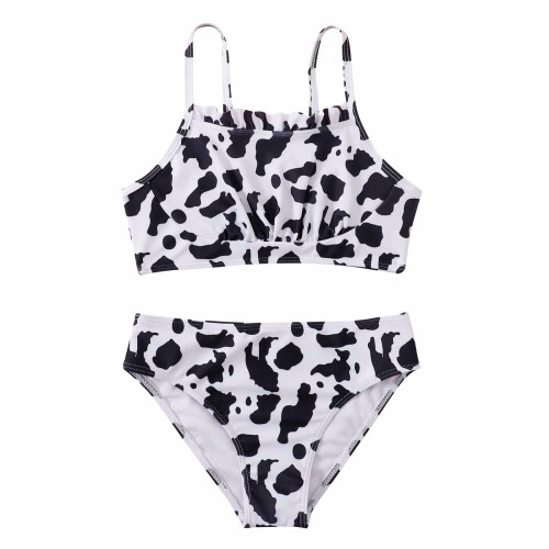 Bikini-Set mit Kuhblumenmuster, Nylon, (Mädchen)