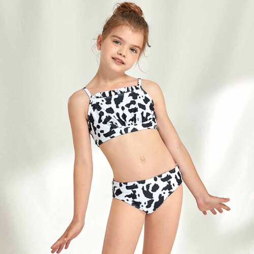 Bikini-Set mit Kuhblumenmuster, Nylon, (Mädchen) 1