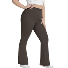 Lulshou jóganadrág nőknek, plus size magas derekú leggings, rugalmas és tartást adó, barna, XXXXL — Kompatibilis jógával, futással és