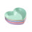 5-delte hjerteformede snacktallerkener, pastel PP-plast 2