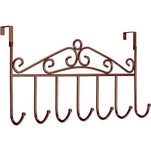 Türhakenleiste mit 7 Haken, bohrfreie Montage, Handtuch-/Kleideraufhängung für Schlafzimmer, Wohnzimmer, Badezimmer – Bronze, passend für