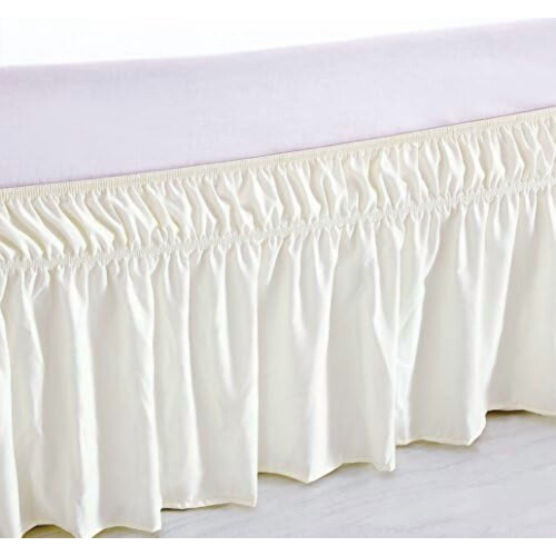 Wrap Around Bed Skirt – Queen/King, 14" Drop, Ivory 2