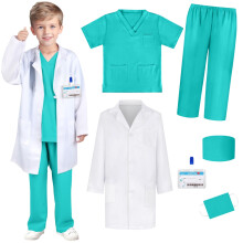 Toddler Boys & Girls Scrubs Set for Stage, 100 Days of School, Nurse Uniform – Compatible with Kids' Dress-Up